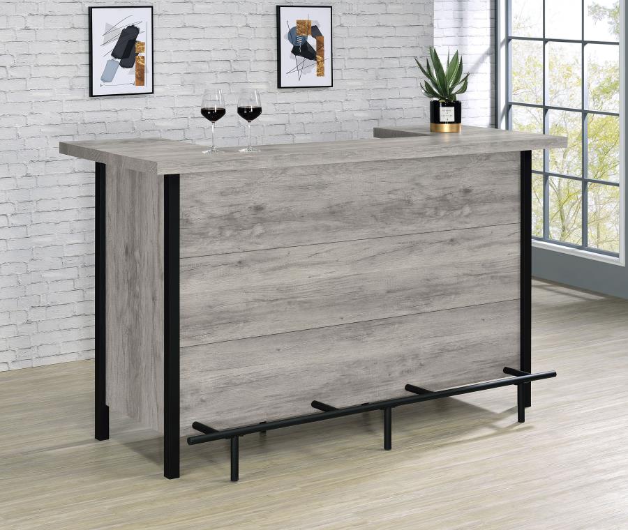 Bellemore Freestanding Home Bar Wine Cabinet Grey Driftwood-zoom-2