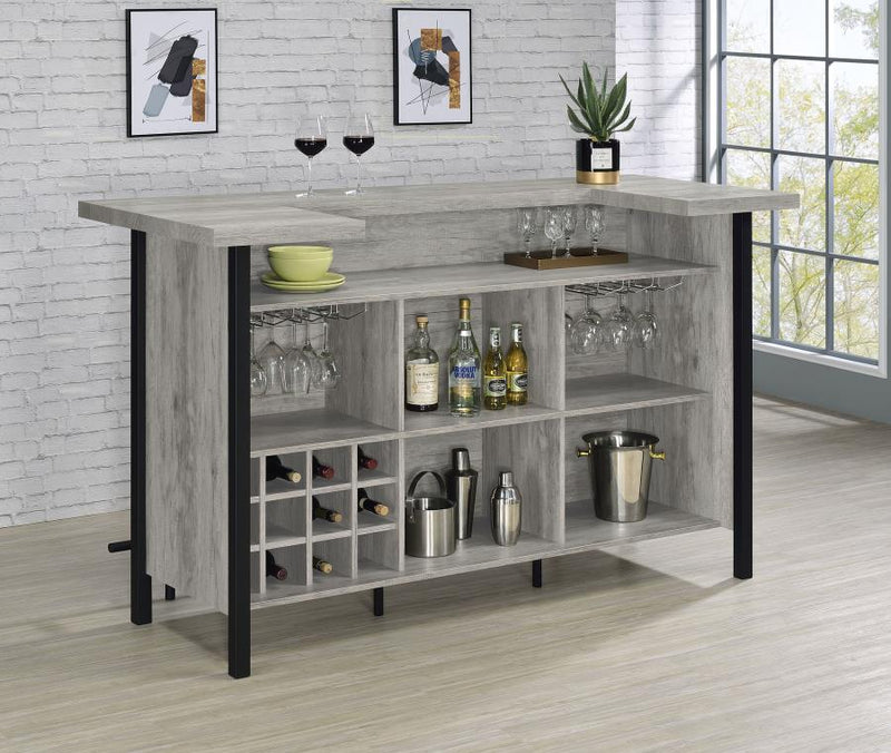 Bellemore Freestanding Home Bar Wine Cabinet Grey Driftwood-zoom-