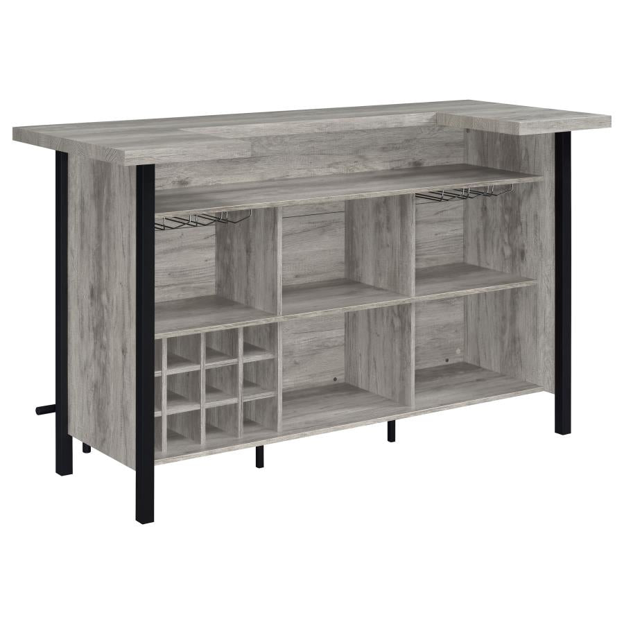 Bellemore Freestanding Home Bar Wine Cabinet Grey Driftwood-7