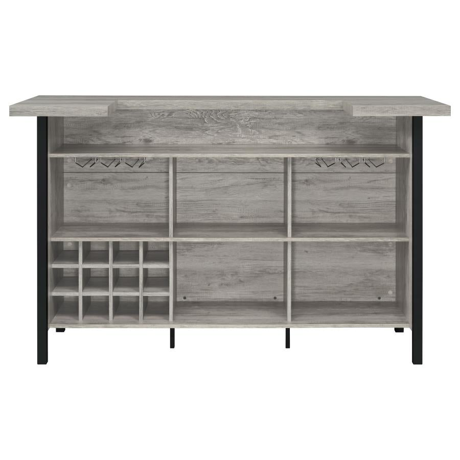 Bellemore Freestanding Home Bar Wine Cabinet Grey Driftwood-zoom-8