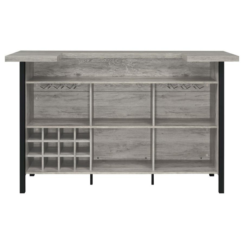 Bellemore Freestanding Home Bar Wine Cabinet Grey Driftwood-zoom-