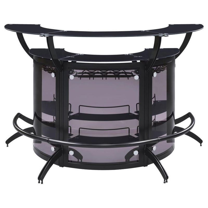 Dallas 3-piece Curved Freestanding Home Bar Cabinet Black-zoom-