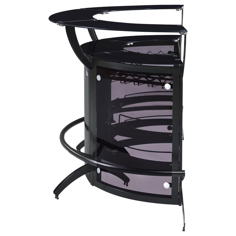 Dallas 3-piece Curved Freestanding Home Bar Cabinet Black-zoom-6