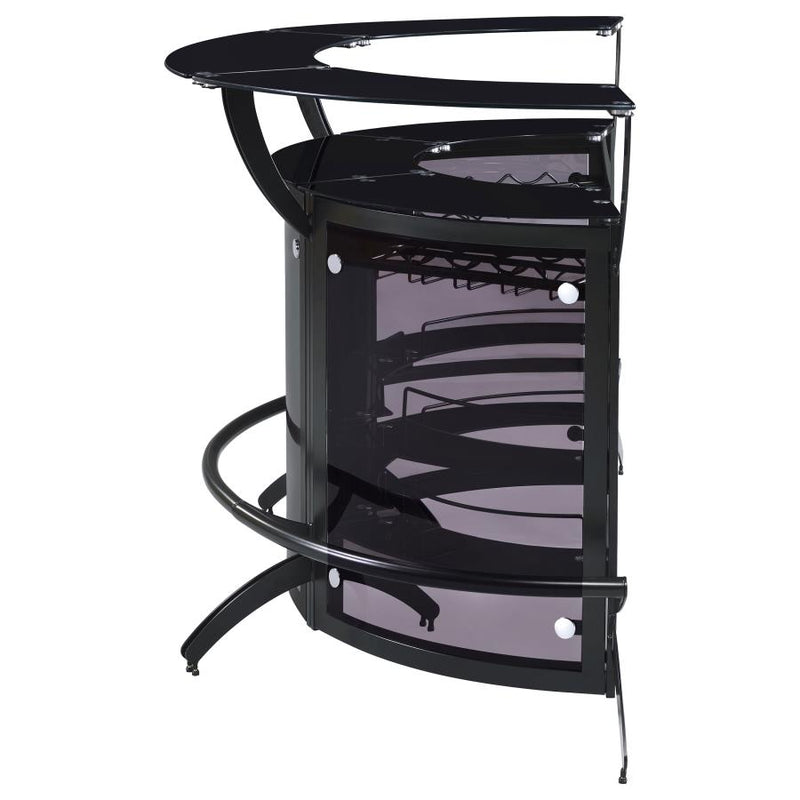 Dallas 3-piece Curved Freestanding Home Bar Cabinet Black-zoom-