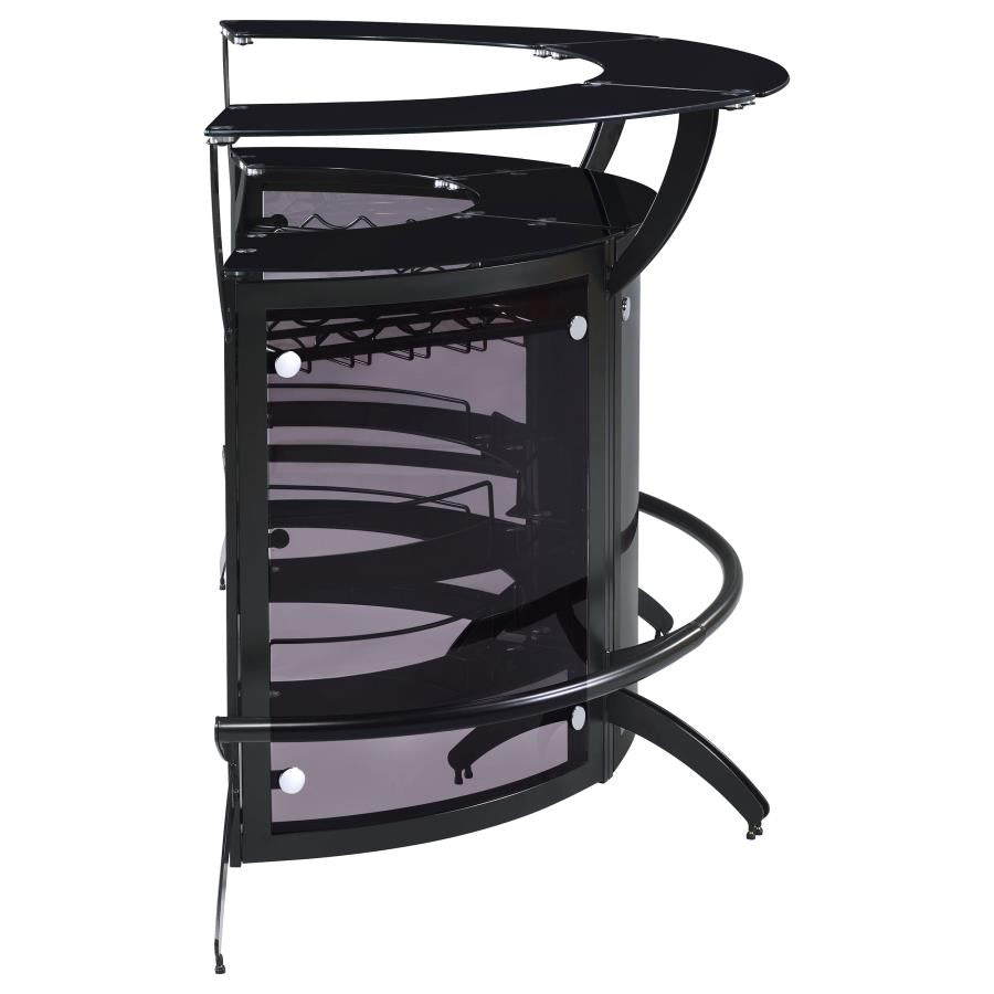 Dallas 3-piece Curved Freestanding Home Bar Cabinet Black-10