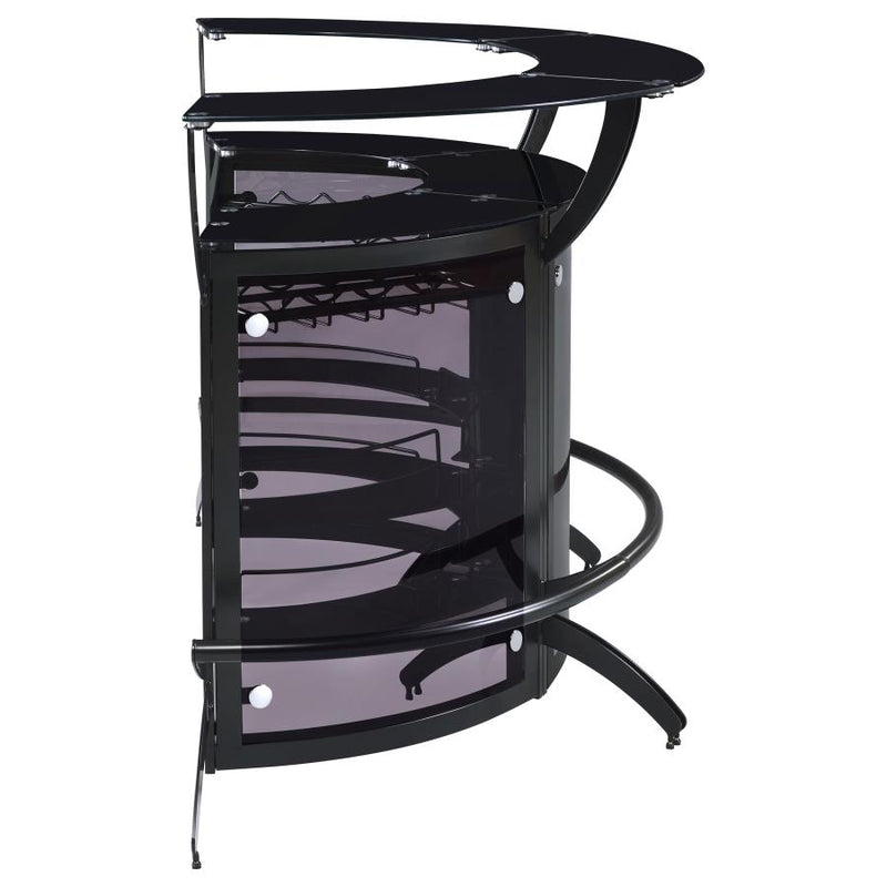 Dallas 3-piece Curved Freestanding Home Bar Cabinet Black-zoom-