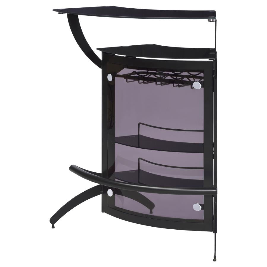 Dallas 2-shelf Curved Freestanding Home Bar Cabinet Black-zoom-5