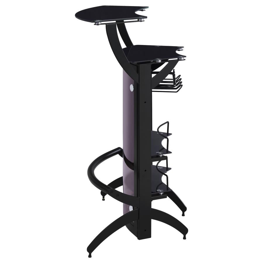 Dallas 2-shelf Curved Freestanding Home Bar Cabinet Black-zoom-6