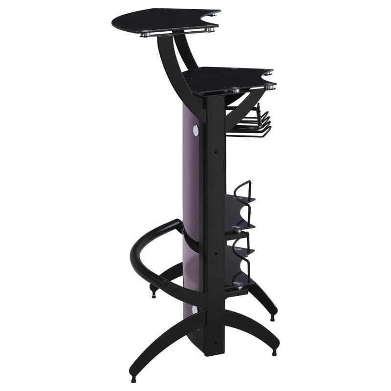 Dallas 2-shelf Curved Freestanding Home Bar Cabinet Black-zoom-