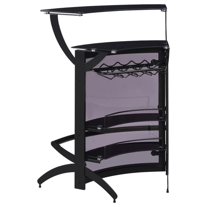 Dallas 2-shelf Curved Freestanding Home Bar Cabinet Black-zoom-