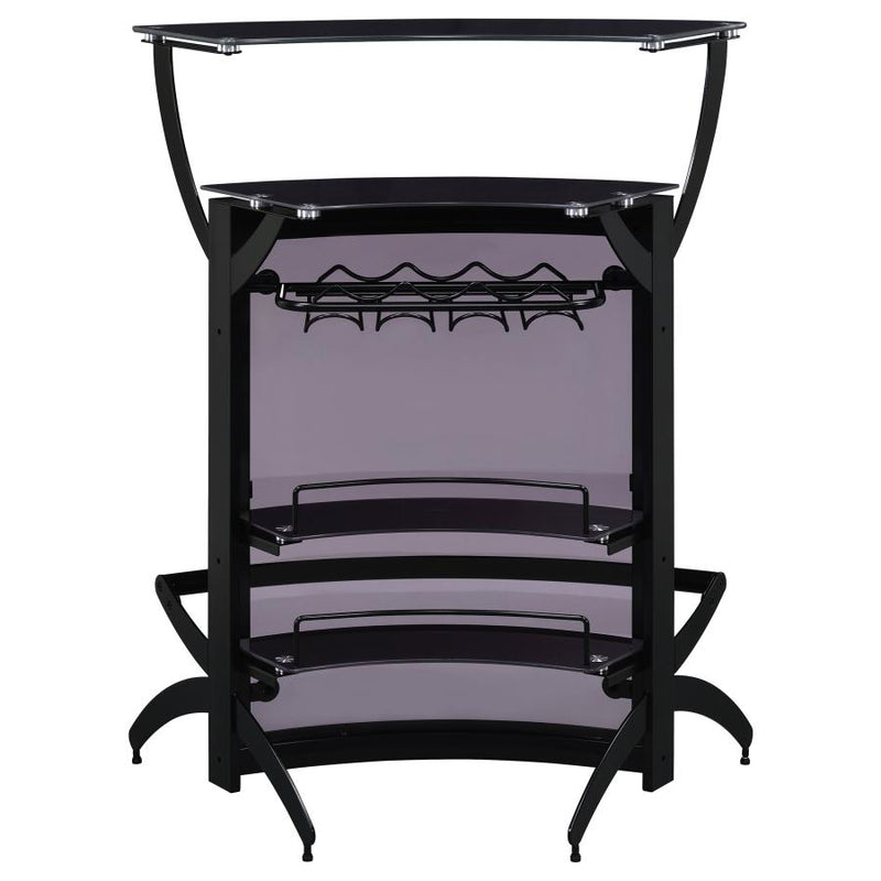 Dallas 2-shelf Curved Freestanding Home Bar Cabinet Black-zoom-