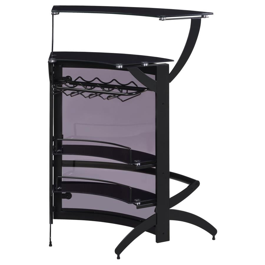 Dallas 2-shelf Curved Freestanding Home Bar Cabinet Black-zoom-9