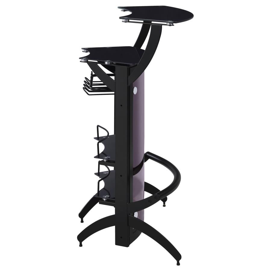 Dallas 2-shelf Curved Freestanding Home Bar Cabinet Black-10