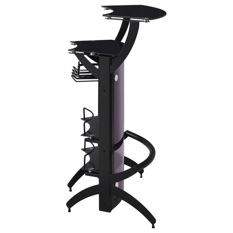 Dallas 2-shelf Curved Freestanding Home Bar Cabinet Black-zoom-