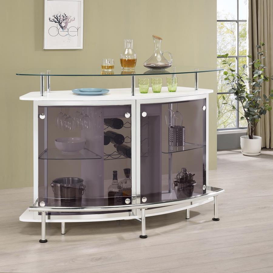 Gideon Curved Glass Top Home Bar Cabinet White High Gloss-zoom-2