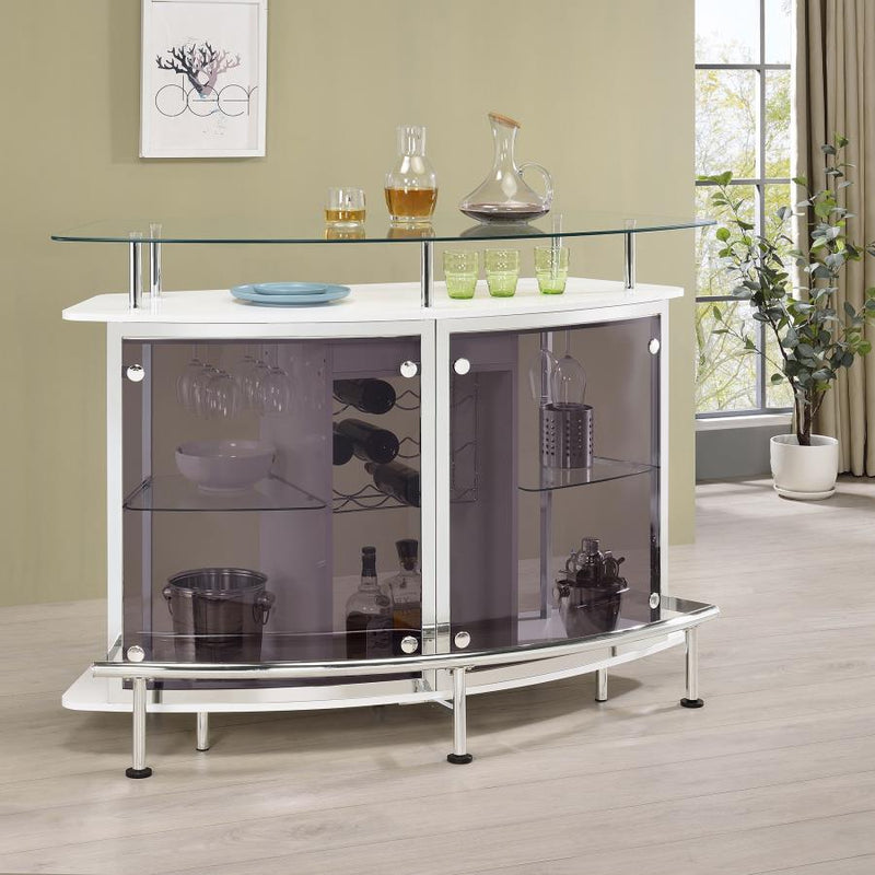 Gideon Curved Glass Top Home Bar Cabinet White High Gloss-zoom-