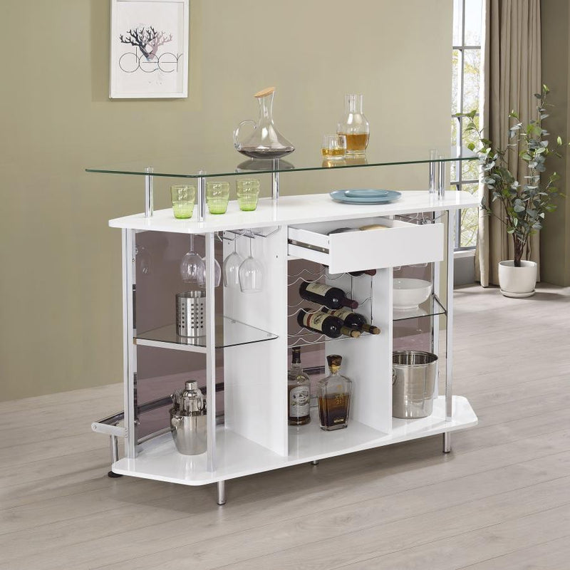 Gideon Curved Glass Top Home Bar Cabinet White High Gloss-zoom-