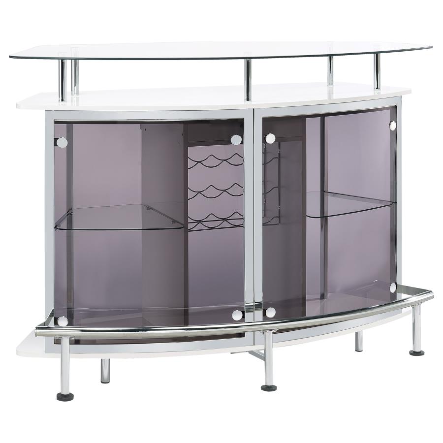 Gideon Curved Glass Top Home Bar Cabinet White High Gloss-zoom-1