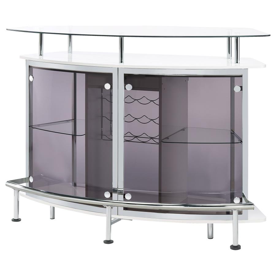 Gideon Curved Glass Top Home Bar Cabinet White High Gloss-zoom-4