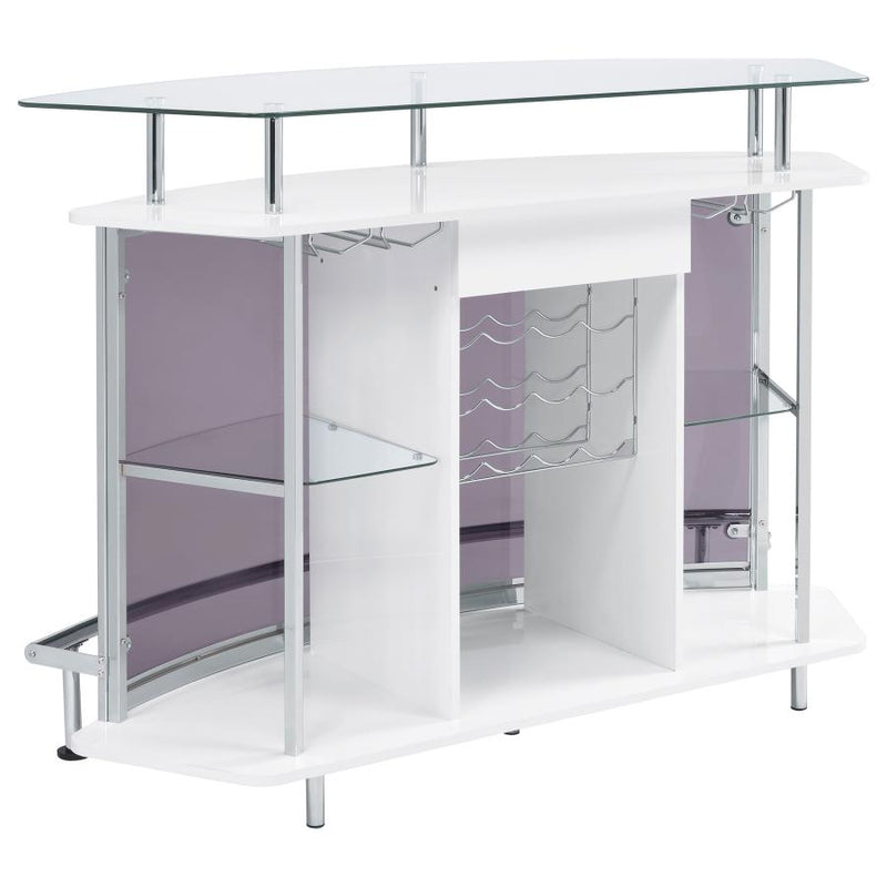Gideon Curved Glass Top Home Bar Cabinet White High Gloss-zoom-
