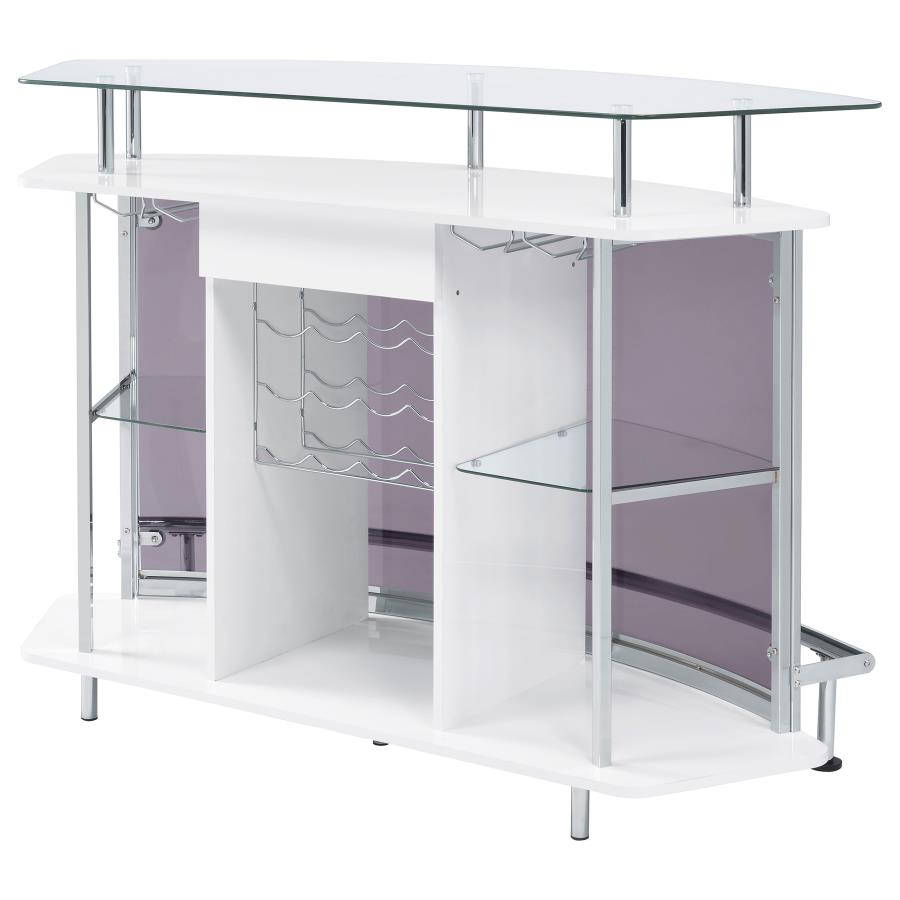 Gideon Curved Glass Top Home Bar Cabinet White High Gloss-zoom-6