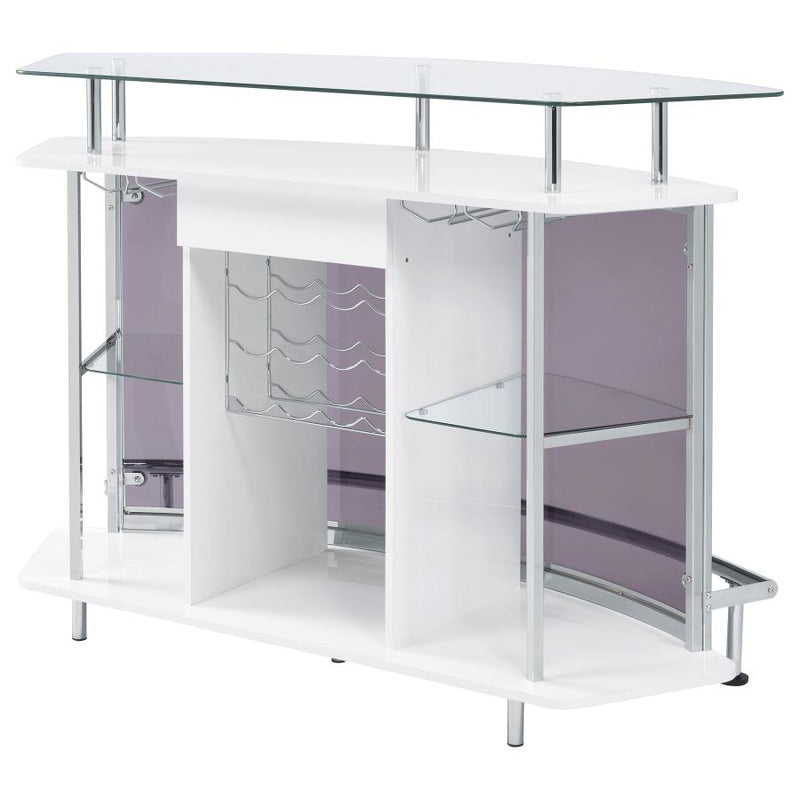 Gideon Curved Glass Top Home Bar Cabinet White High Gloss-zoom-