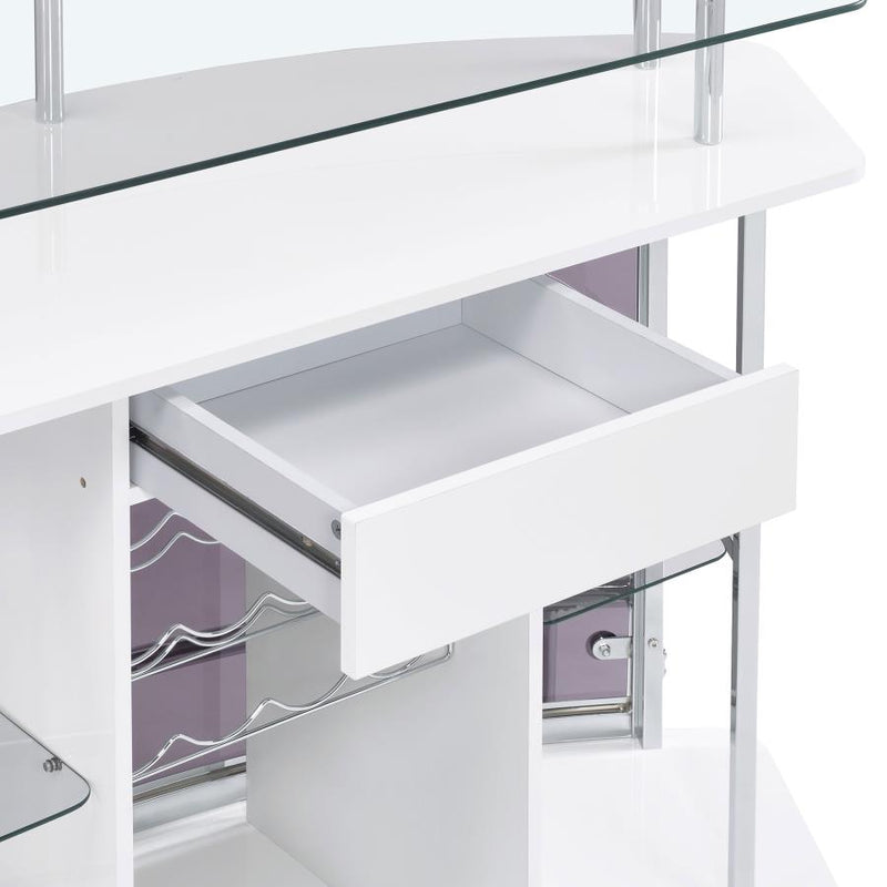 Gideon Curved Glass Top Home Bar Cabinet White High Gloss-zoom-