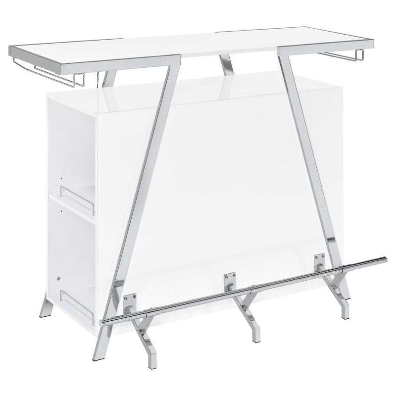 Araceli Freestanding LED Home Bar Cabinet White High Gloss-zoom-