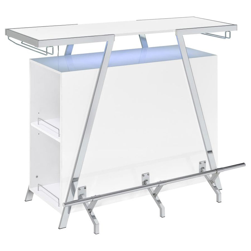 Araceli Freestanding LED Home Bar Cabinet White High Gloss-zoom-