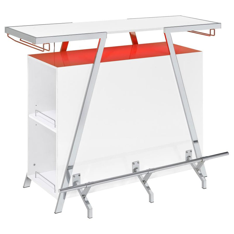 Araceli Freestanding LED Home Bar Cabinet White High Gloss-zoom-