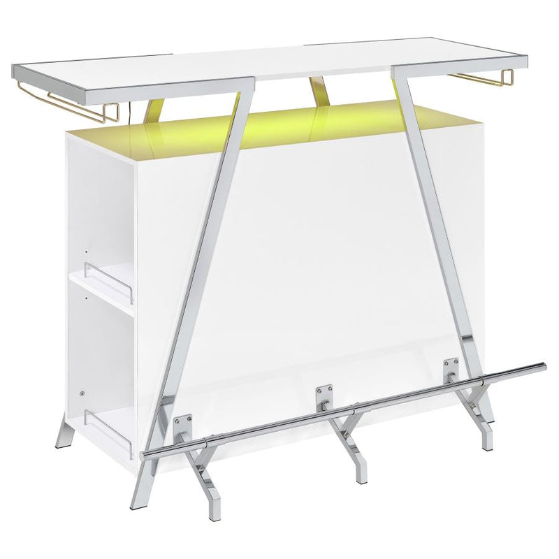 Araceli Freestanding LED Home Bar Cabinet White High Gloss-zoom-