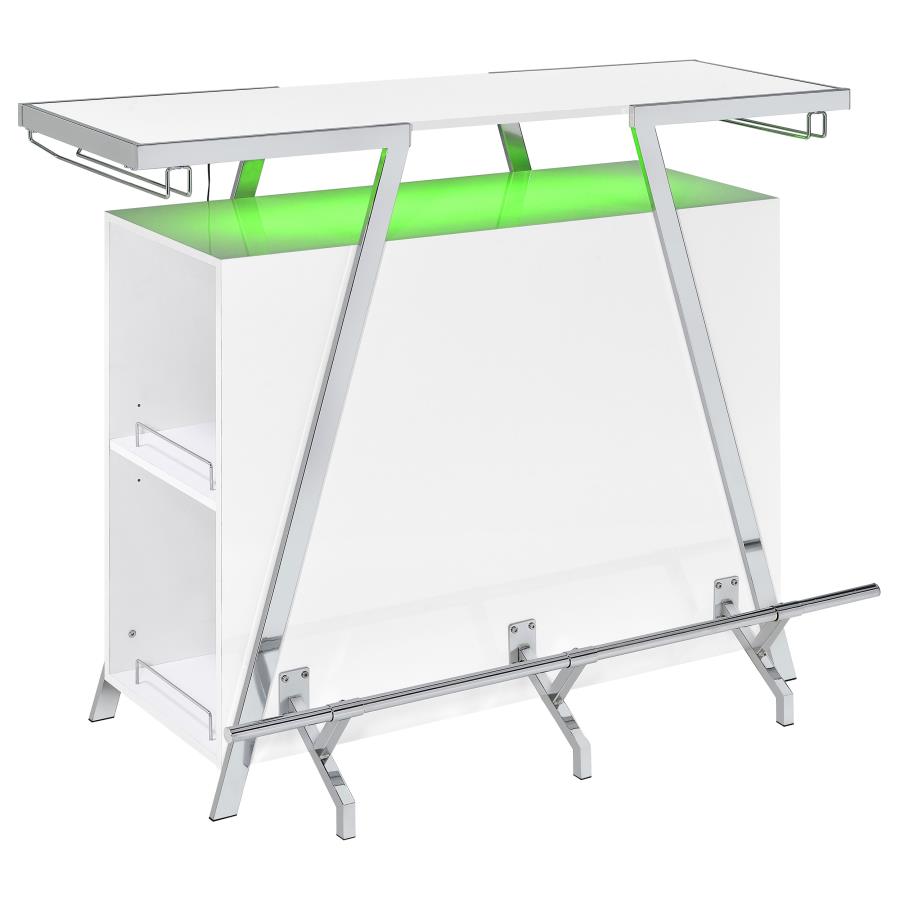 Araceli Freestanding LED Home Bar Cabinet White High Gloss-zoom-12
