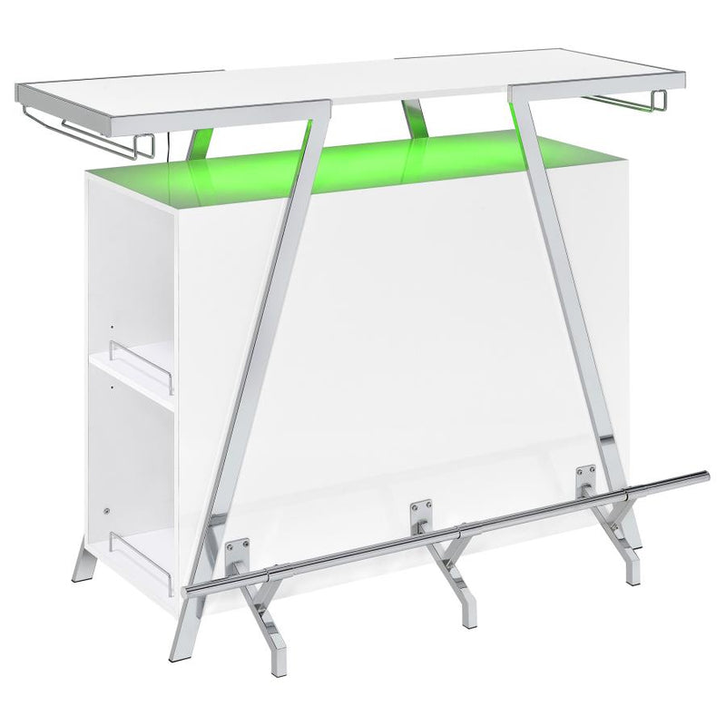 Araceli Freestanding LED Home Bar Cabinet White High Gloss-zoom-