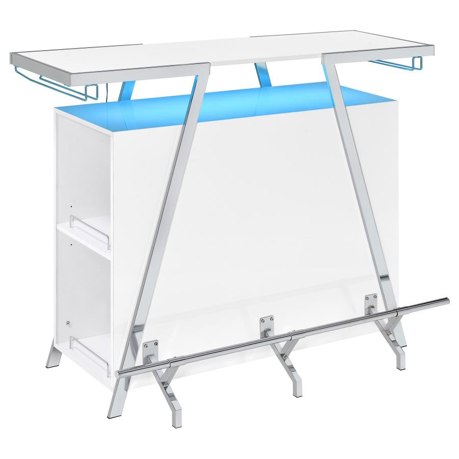 Araceli Freestanding LED Home Bar Cabinet White High Gloss-zoom-13