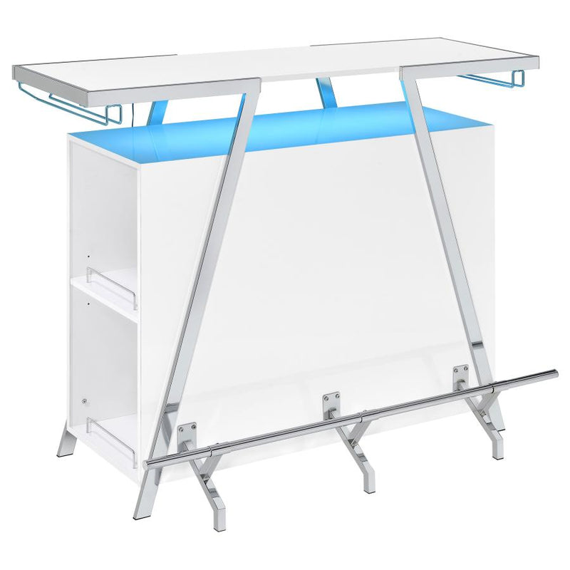 Araceli Freestanding LED Home Bar Cabinet White High Gloss-zoom-
