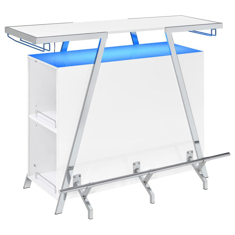 Araceli Freestanding LED Home Bar Cabinet White High Gloss-zoom-