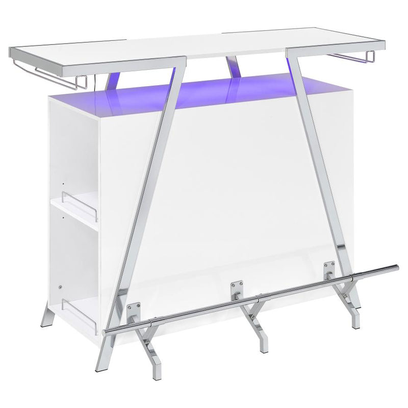 Araceli Freestanding LED Home Bar Cabinet White High Gloss-zoom-