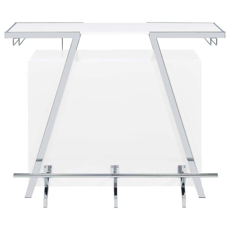 Araceli Freestanding LED Home Bar Cabinet White High Gloss-15