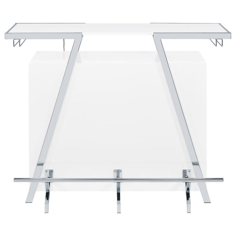 Araceli Freestanding LED Home Bar Cabinet White High Gloss-zoom-