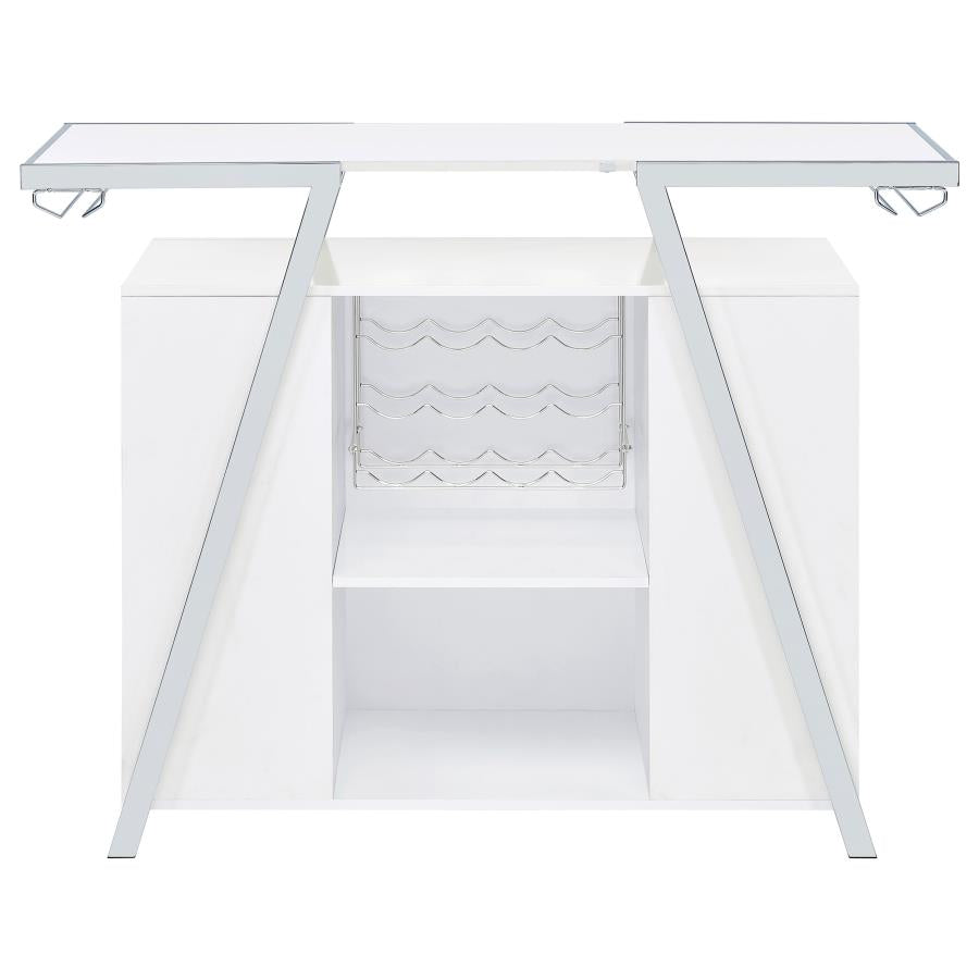 Araceli Freestanding LED Home Bar Cabinet White High Gloss-zoom-18