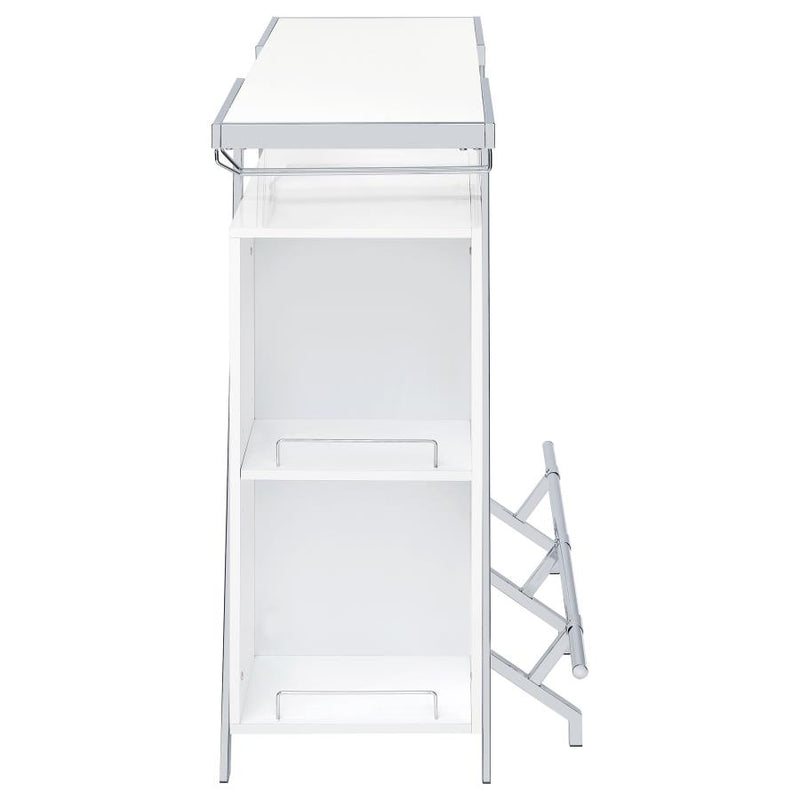 Araceli Freestanding LED Home Bar Cabinet White High Gloss-zoom-