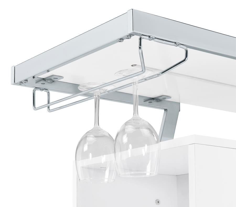 Araceli Freestanding LED Home Bar Cabinet White High Gloss-20