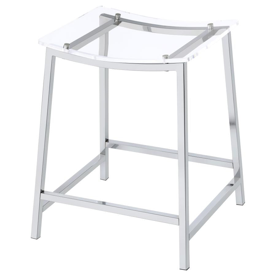 Jovani Acrylic Backless Counter Stool Chrome (Set of 2)-zoom-5