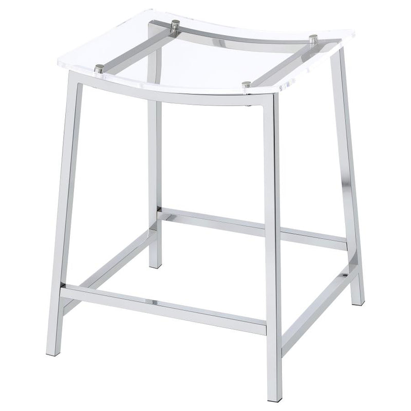 Jovani Acrylic Backless Counter Stool Chrome (Set of 2)-zoom-
