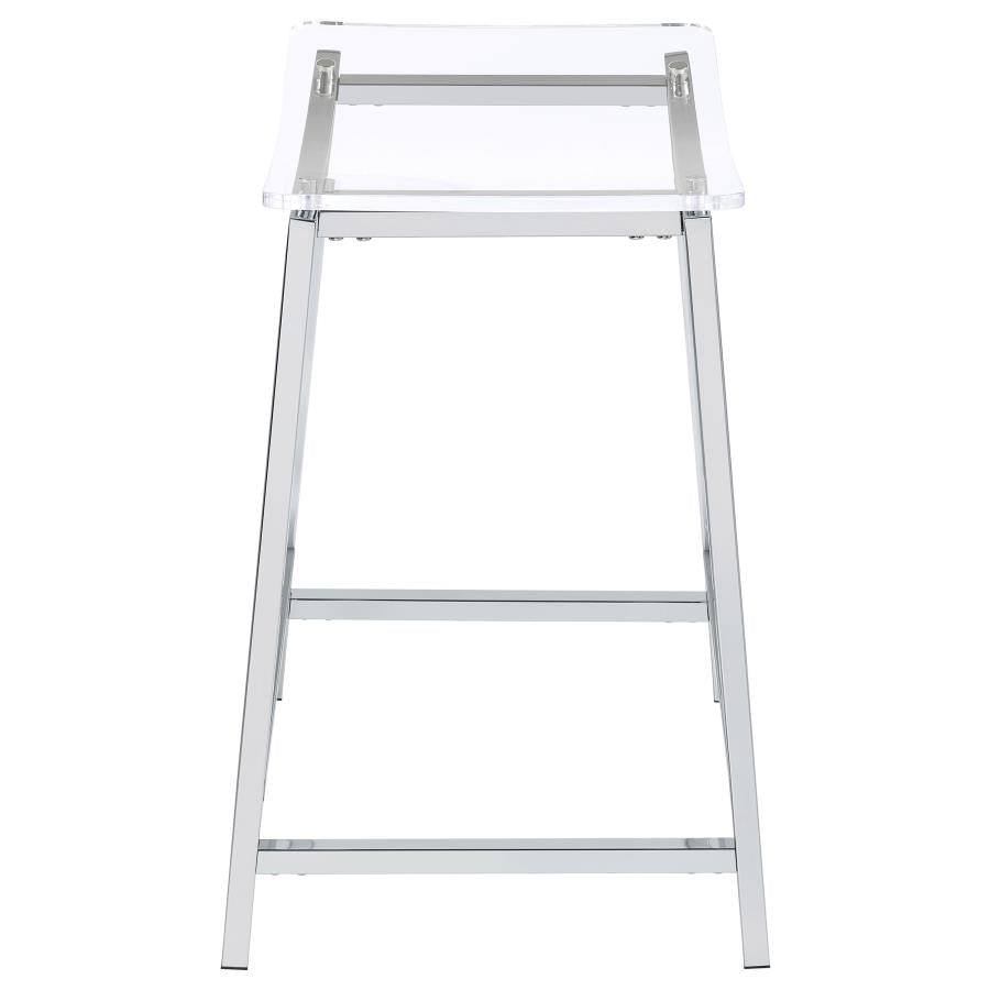Jovani Acrylic Backless Counter Stool Chrome (Set of 2)-6