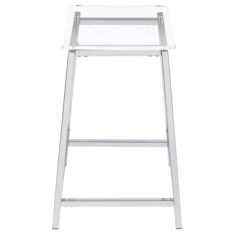 Jovani Acrylic Backless Counter Stool Chrome (Set of 2)-zoom-