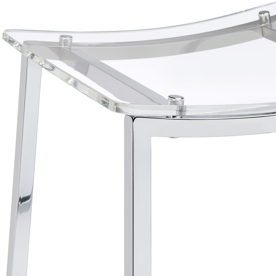 Jovani Acrylic Backless Counter Stool Chrome (Set of 2)-7