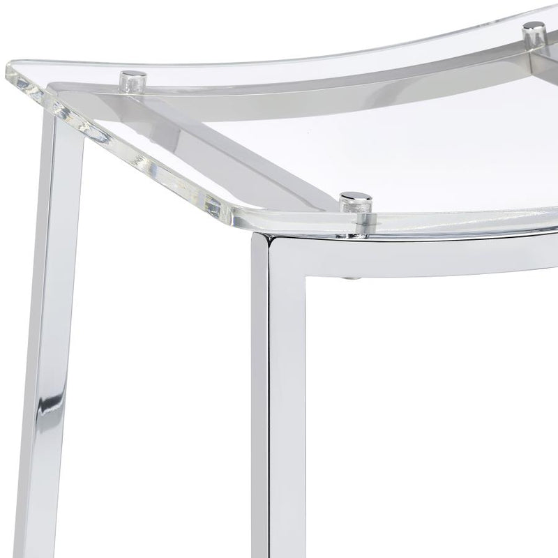 Jovani Acrylic Backless Counter Stool Chrome (Set of 2)-zoom-