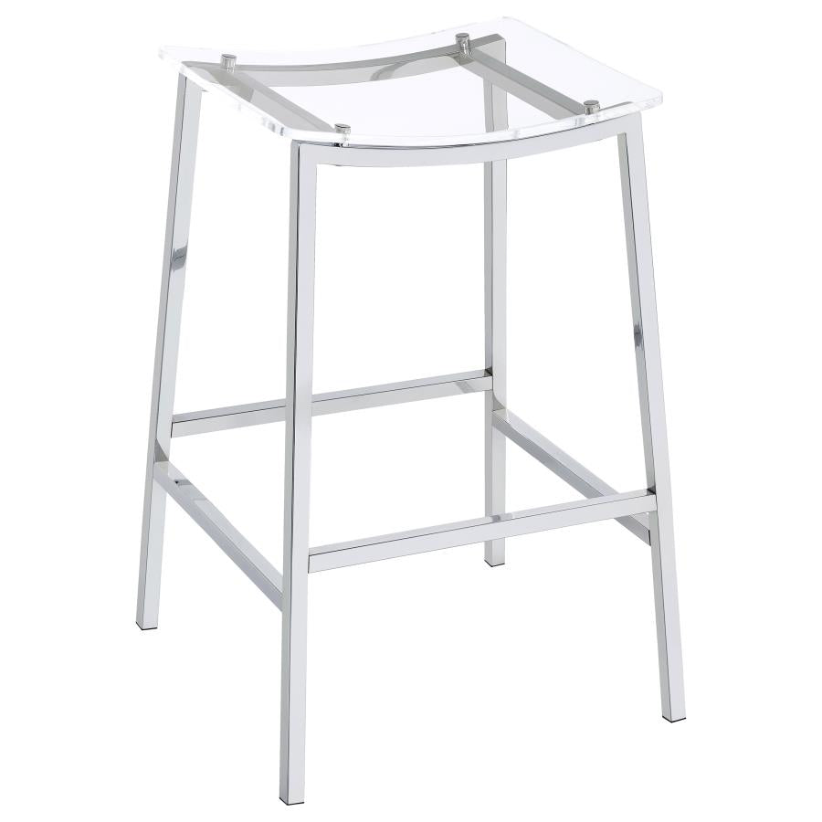 Jovani Acrylic Backless Bar Stool Chrome (Set of 2)-zoom-3