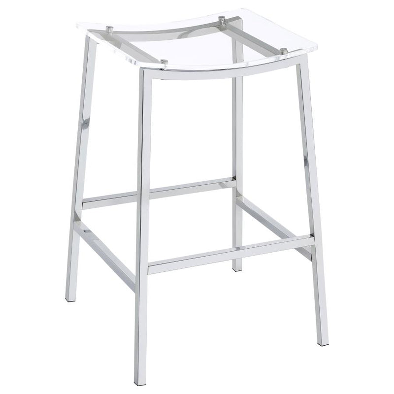 Jovani Acrylic Backless Bar Stool Chrome (Set of 2)-zoom-